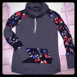 NWOT Hawthorne Collection Floral Funnel Neck Shirt